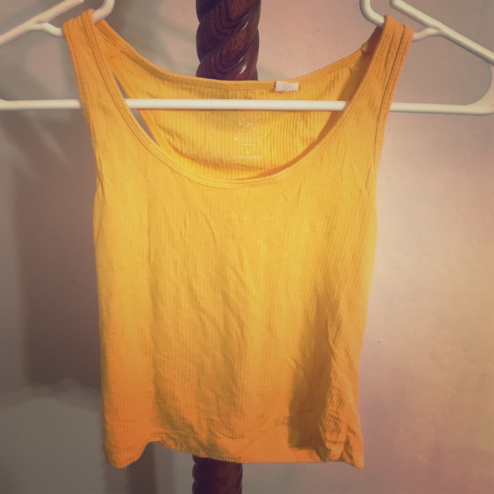 Yellow crop tank top